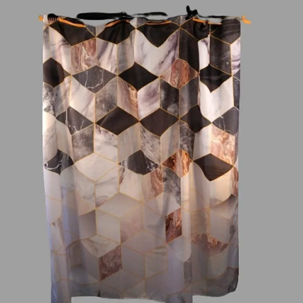 Bathroom Shower Curtain Abstract Modern Geometric Marble